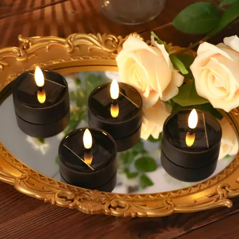 Waterproof Outdoor Solar Tea Lights Flameless Flickering LED Candles Set (YJS-04) – view 6