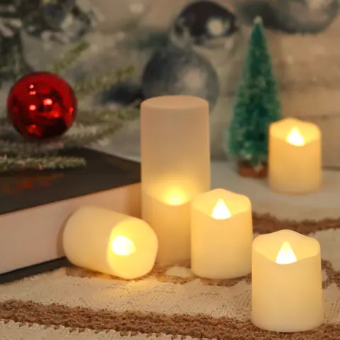 6 Pack Rechargeable LED Votive Tea Light Candles Remote Timer Charging (TH05) – view 3