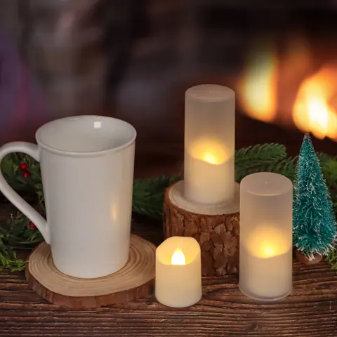 6 Pack Rechargeable LED Votive Tea Light Candles Remote Timer Charging (TH05) – view 6