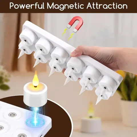 Rechargeable LED Tea Light Candles with Remote (T301W) – view 2