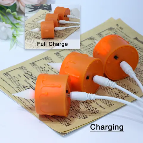 Orange Realistic Flickering Flameless Candles USB Rechargeable LED Tea Lights (TH03-6) – view 4
