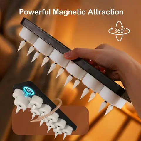 Set of 12 Magnetic Rechargeable LED Tea Lights (T301B) – view 2
