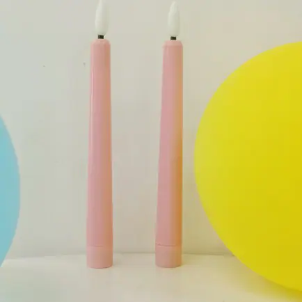 Coloured LED Taper Candles in Pink, Purple, White and Ivory (FP-21) – view 3