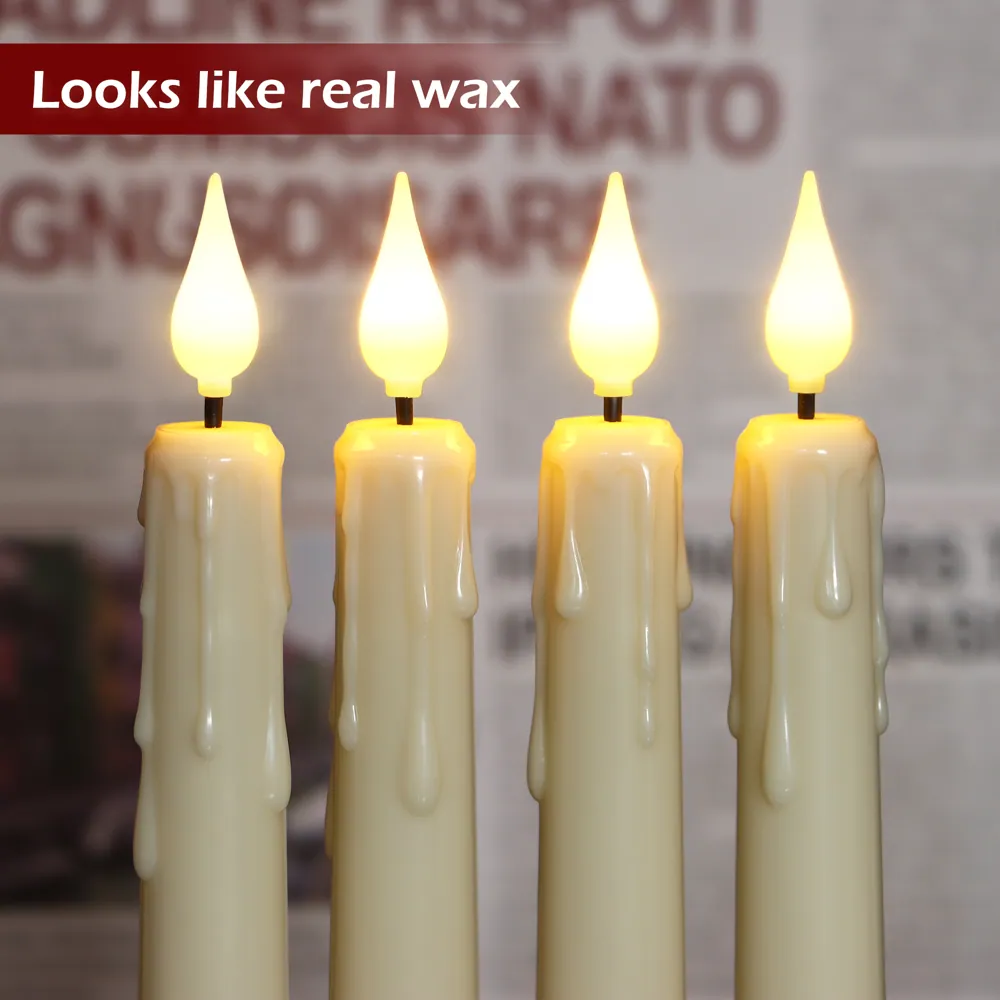 8'' Rechargeable Flickering Flameless LED Candles Taper Remote Control Tall (FP-21) – view 2