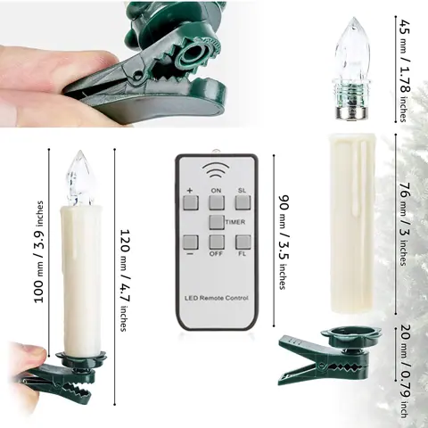 Set of 30 Clip-on LED Christmas Tree Candles (FP-01-30) – view 3