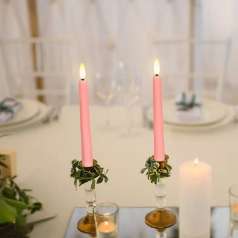 21 cm Pink Flickering LED Taper Candles (FP-21) – view 3