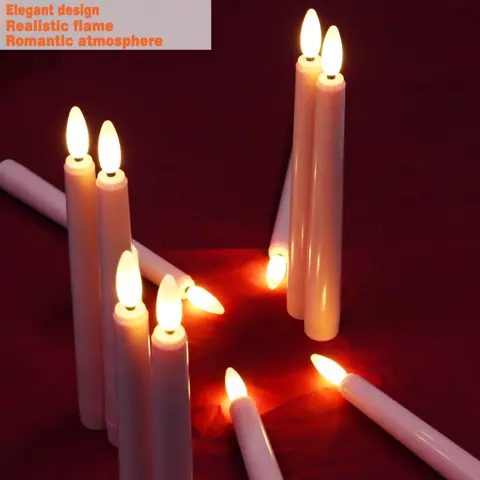 21 cm Pink Flickering LED Taper Candles (FP-21) – view 4
