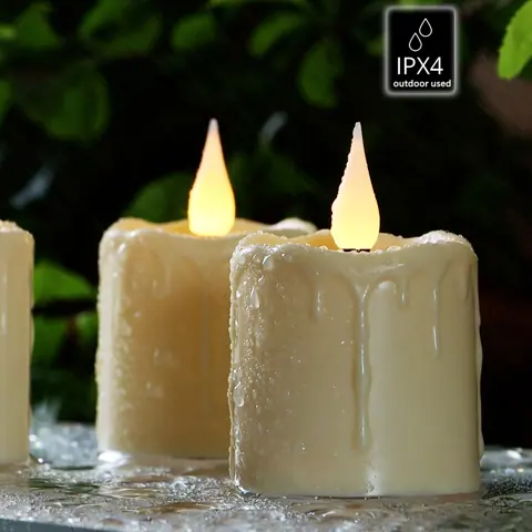 Waterproof Rechargeable LED Tea Light Set with Remote Timer (TH-08) – view 3