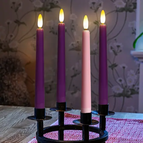 8-inch Tall Battery Operated LED Advent Candle with Remote Control Flameless (FP-21-4PP) – view 2