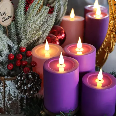 Set of 4 Flicker Flame Battery Powered LED Candles For Church Home Decor (TH70-4) – view 2