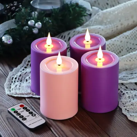 Set of 4 Flicker Flame Battery Powered LED Candles For Church Home Decor (TH70-4) – view 5