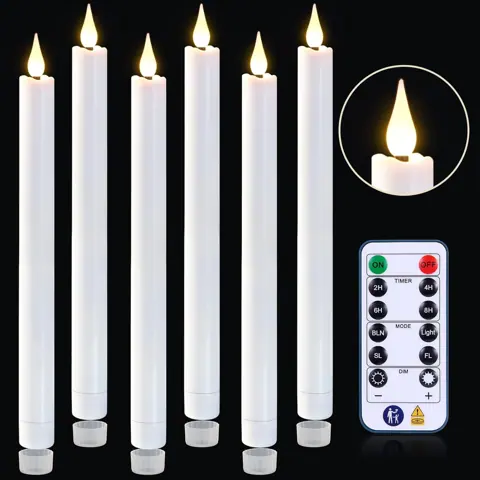 11 Inch 3D Flame LED Taper Candles with 12-Key Remote (FP-28)