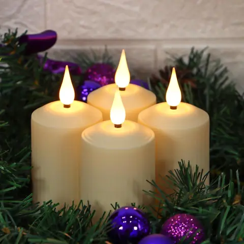 10.5 cm Flickering LED Pillar Candle with Remote Timer (TH50-2) – view 6
