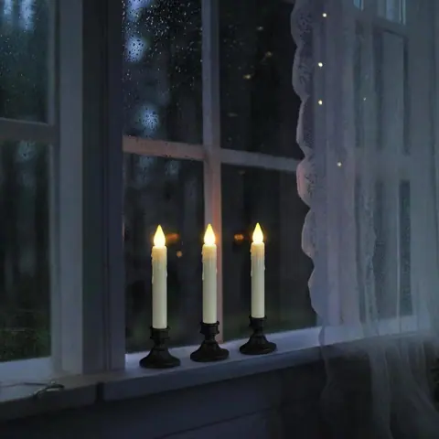 Dusk-to-Dawn Cordless LED Window Candles, Set of 6 (FP15-S) – view 5