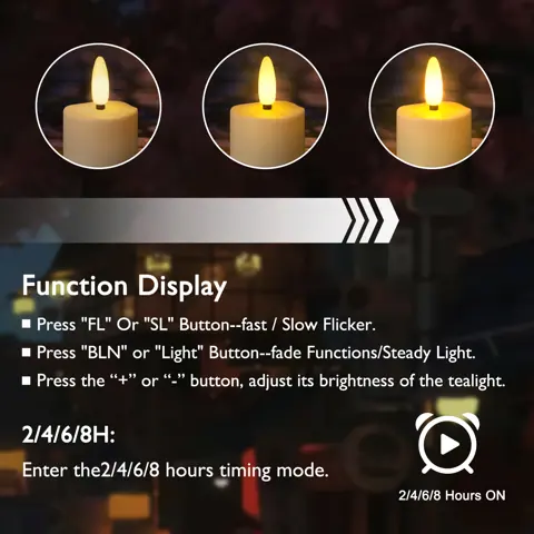 Set of 6 Rechargeable LED Tea Lights with Charging Base (TH-07-6) – view 3
