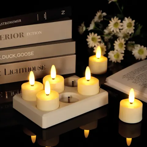 Set of 6 Rechargeable LED Tea Lights with Charging Base (TH-07-6) – view 4