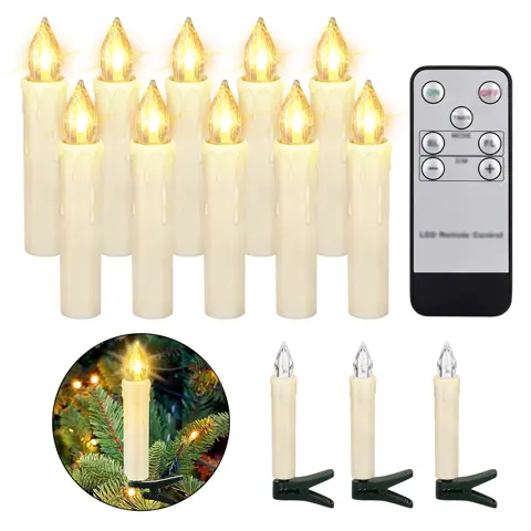 Battery Operated Christmas Tree Candle with Removable Clips Remote Control (FP-02)