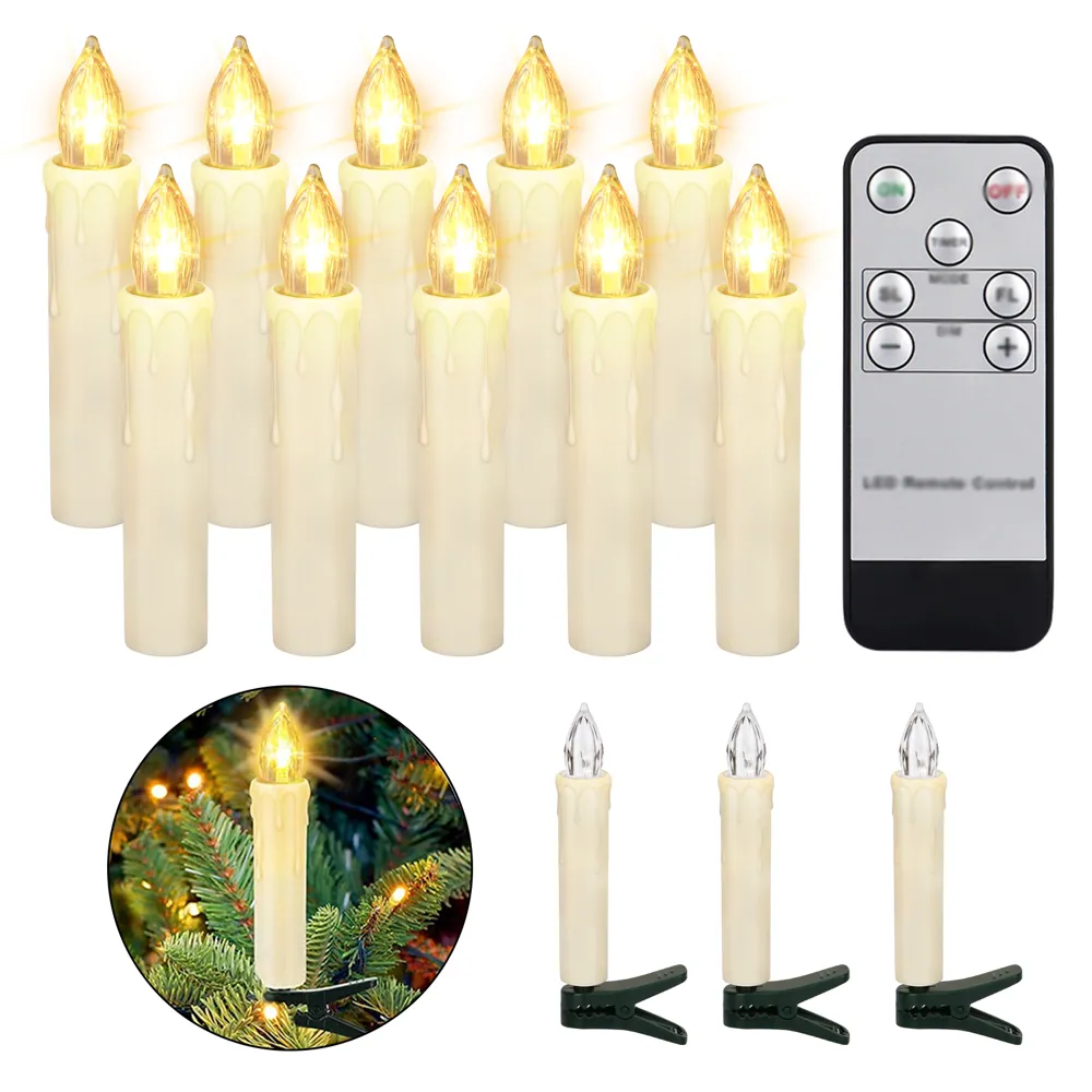 Battery Operated Christmas Tree Candle with Removable Clips Remote Control (FP-02)