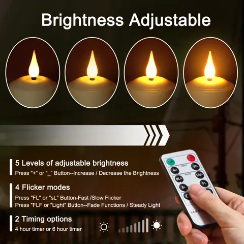 USB-C Rechargeable Pillar LED Candle Waterproof 3D Wick (TH50-6) – view 5