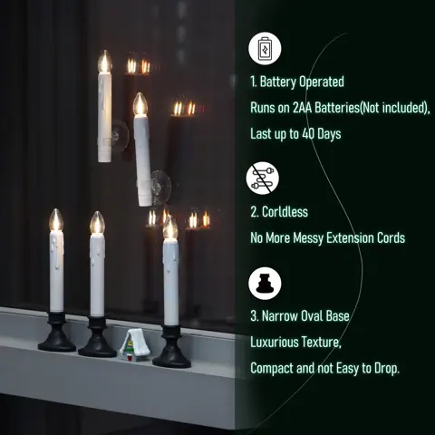 Electronic Candle Dusk to Dawn Sensor Window Candle Battery Operated (FP15-S) – view 3