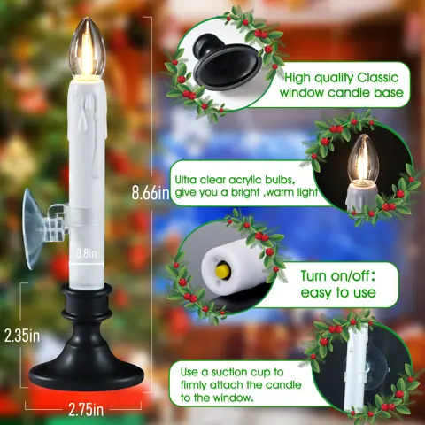 Electronic Candle Dusk to Dawn Sensor Window Candle Battery Operated (FP15-S) – view 5