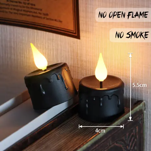 Electronic Candles Black USB Rechargeable Tea Light LED Flameless Flickering (TH03-6) – view 2