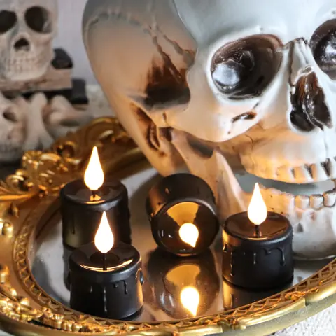 Electronic Candles Black USB Rechargeable Tea Light LED Flameless Flickering (TH03-6) – view 5