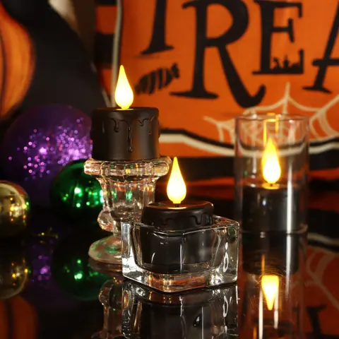 Electronic Candles Black USB Rechargeable Tea Light LED Flameless Flickering (TH03-6) – view 6