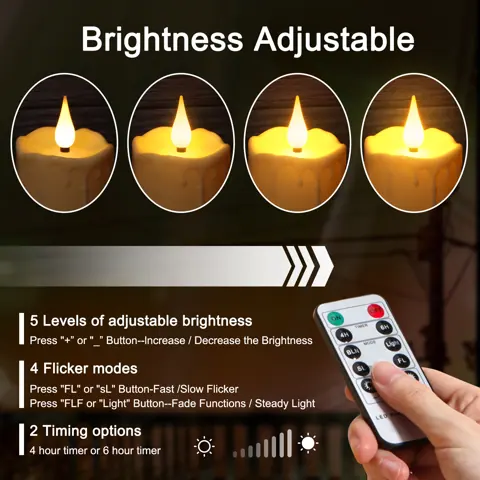 USB-C Rechargeable LED Candle Light 2x3 Inch IP44 Outdoor Remote Control (TH08-6) – view 5