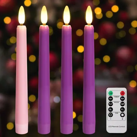 Standard Advent Candle LED Candle Light Set 3 Purple 1 Pink Battery Operated (FP-21-4PP) – view 2