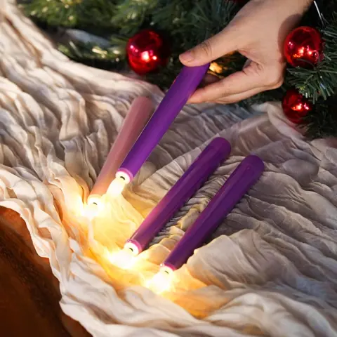 Standard Advent Candle LED Candle Light Set 3 Purple 1 Pink Battery Operated (FP-21-4PP) – view 6