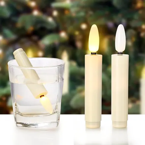 Battery Operated Warm 3D Wick Flickering LED Light Candle Remote Flameless (FP-03) – view 6