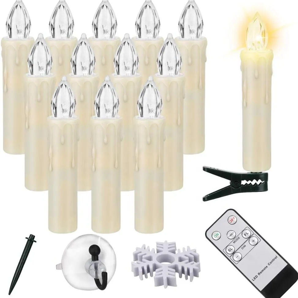 LED Window Taper Candles, 12 Pieces (FP-02)