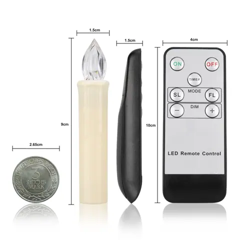 LED Window Taper Candles, 12 Pieces (FP-02) – view 3