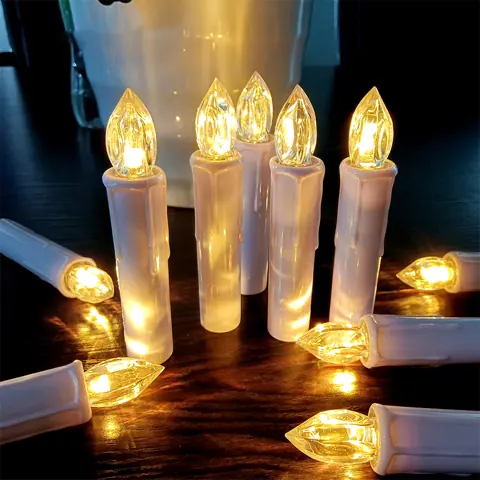 Wireless Christmas Tree Candles with Remote, 10 Pieces (FP-01)