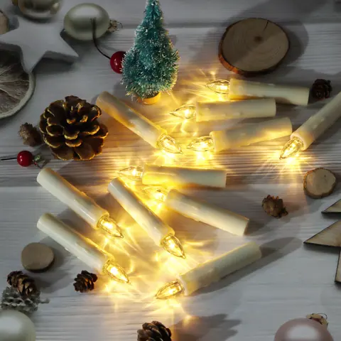 3.5" Clip on LED Taper Candle Christmas Light with Remote Control Waterproof (FP-02) – view 2